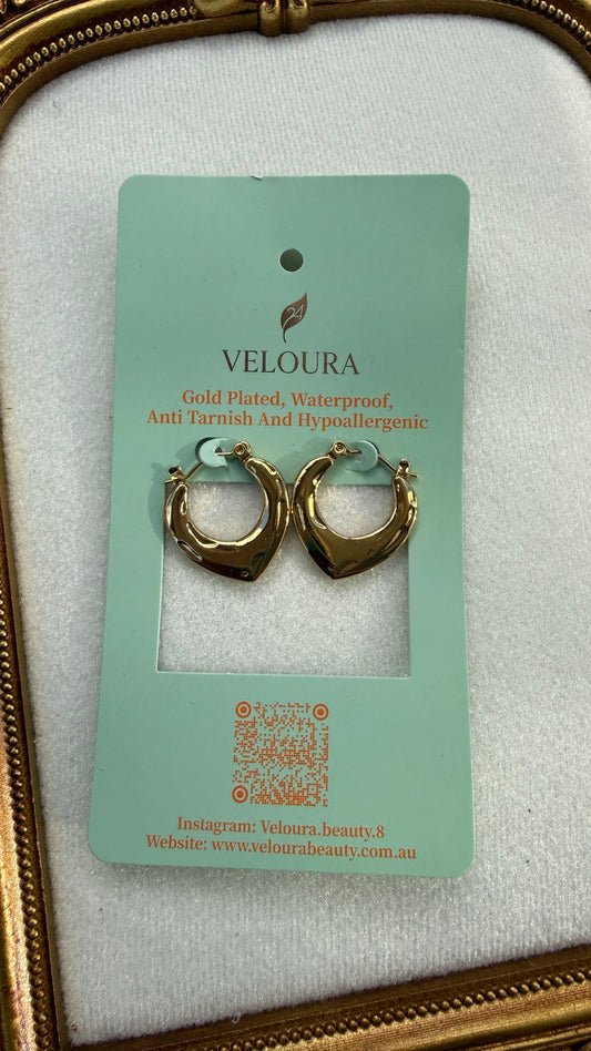 Hammered Chunky Crescent Hoop Earrings