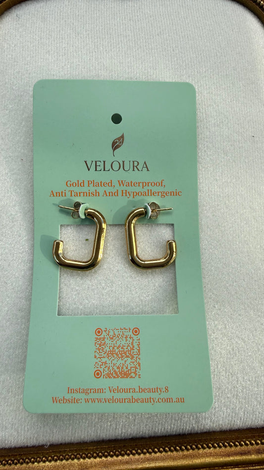 Chunky Squared Oval Hoop Earrings