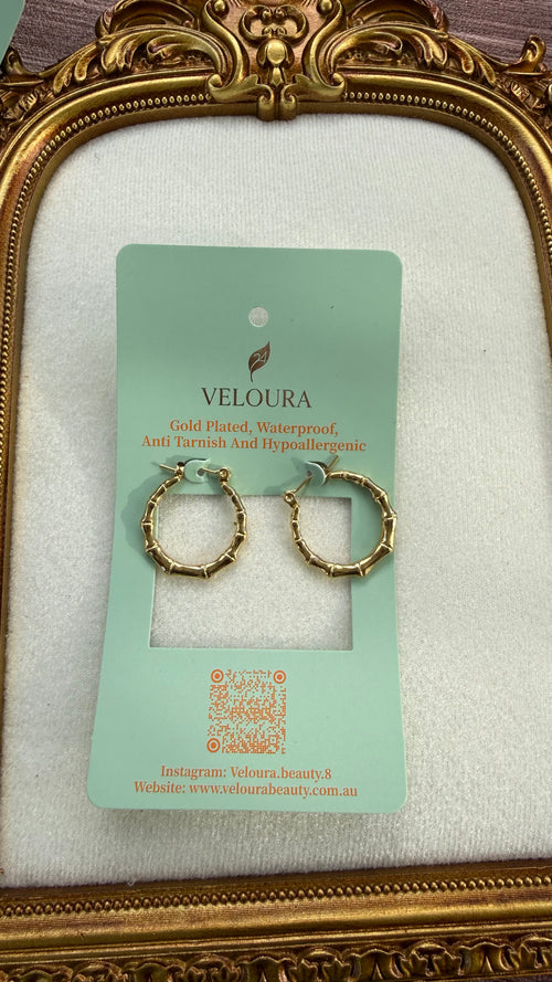 Bamboo Segment Hoop Earrings