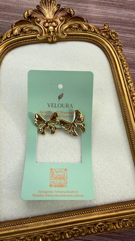 Ribbon Bow Stud Earrings