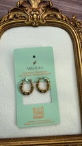 Carved Cross Detail Hoop Earrings