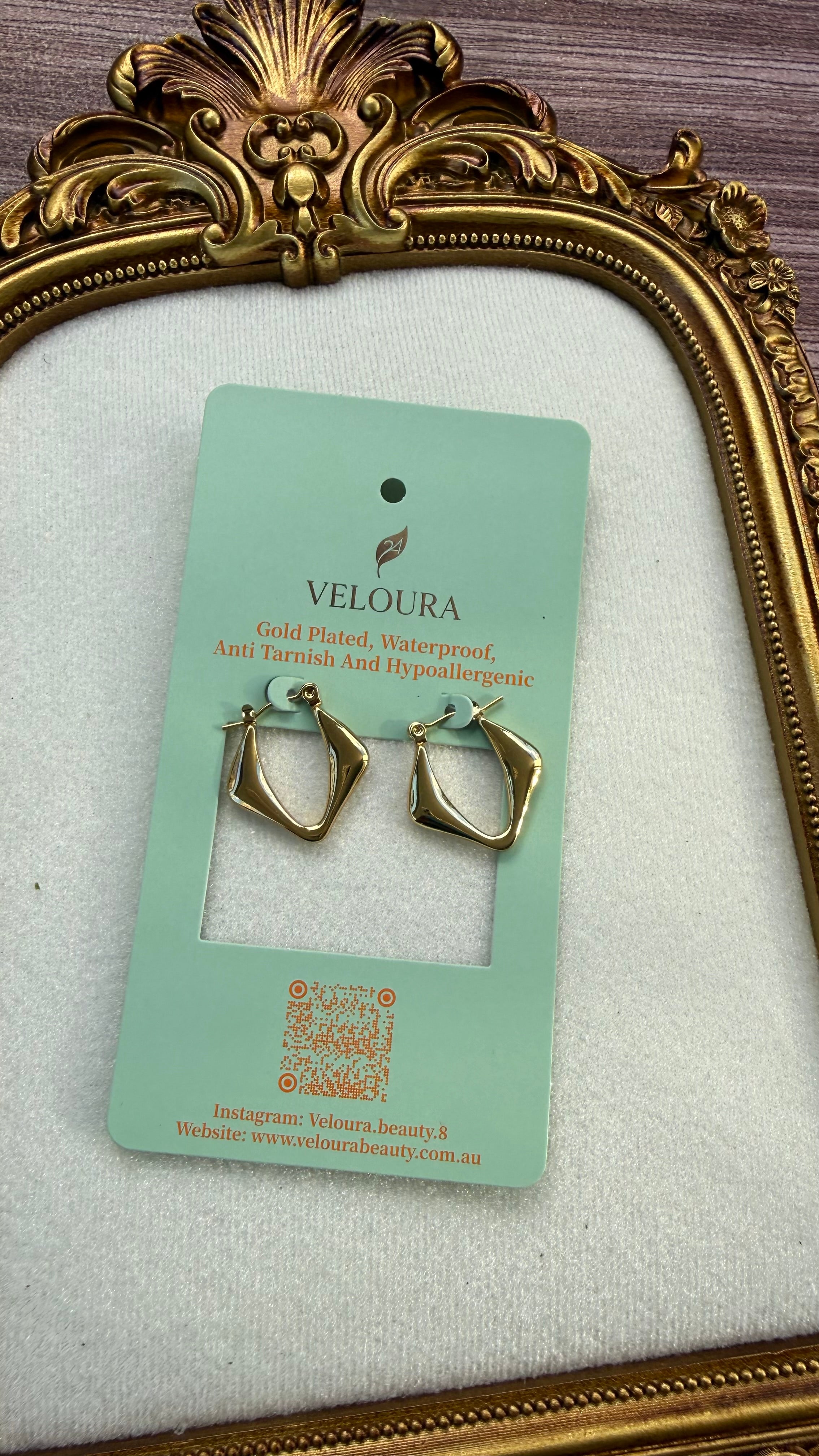 Sculptural Pentagon Hoop Earrings