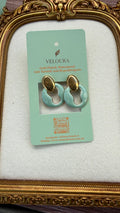 Mint Marble Link Drop Earrings