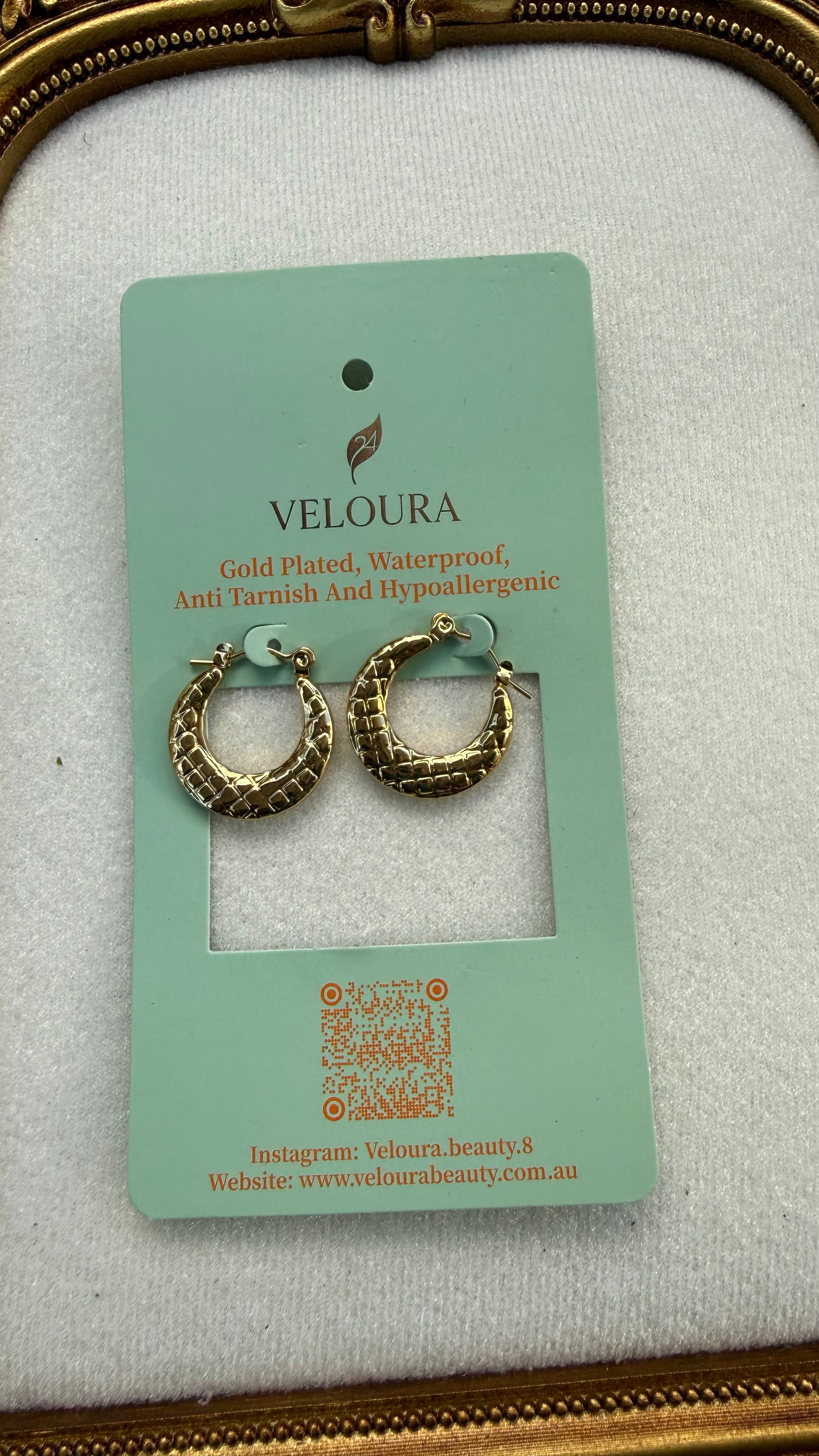 Crocodile Texture Hoop Earrings