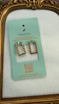 Bamboo Segment Rectangle Hoop Earrings