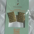 Woven Basketweave Rectangle Stud Earrings