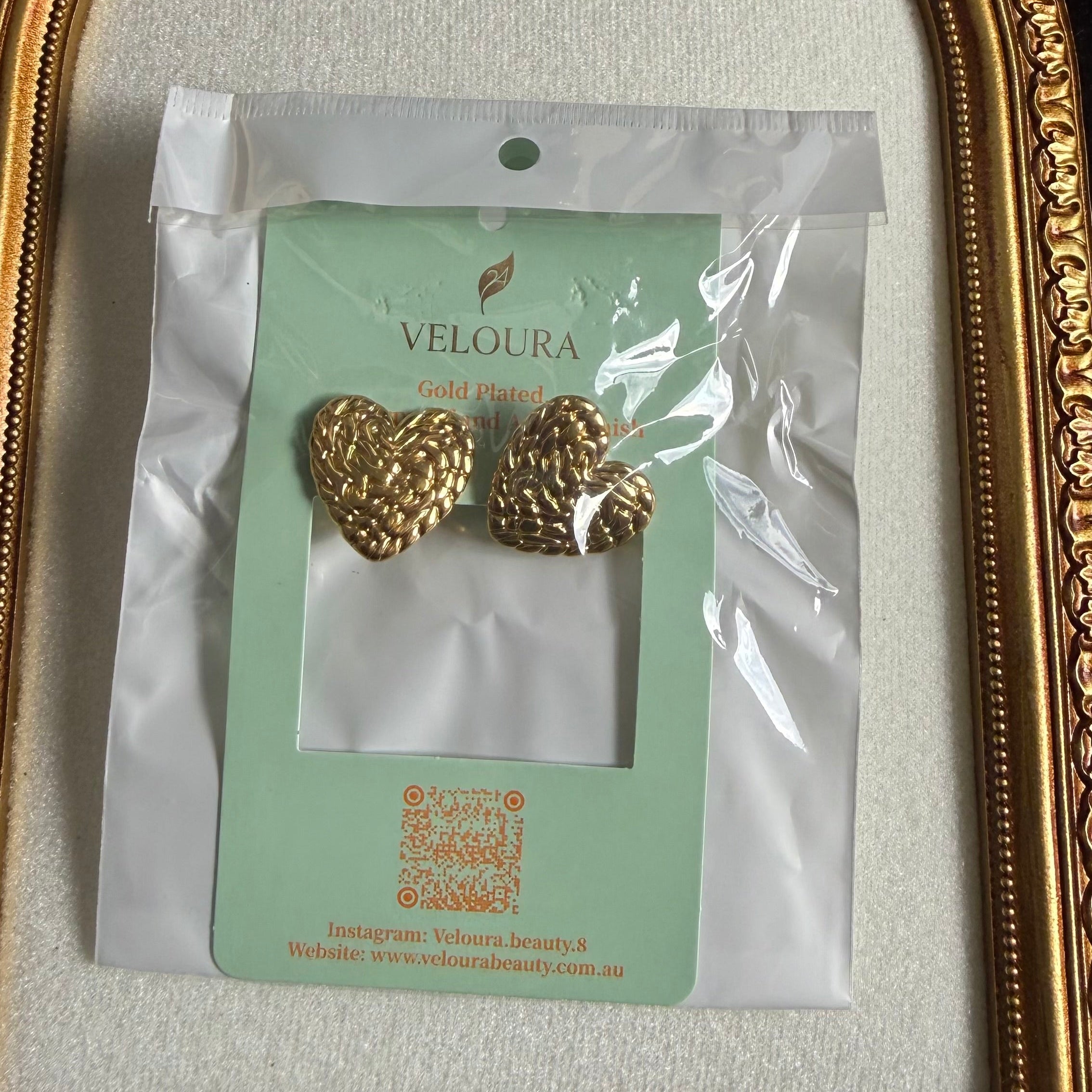 Textured Puffy Heart Stud Earrings