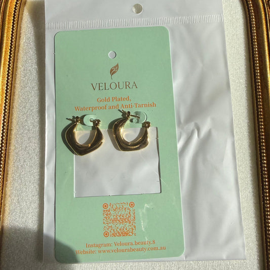 Organic Square Chunky Hoop Earrings