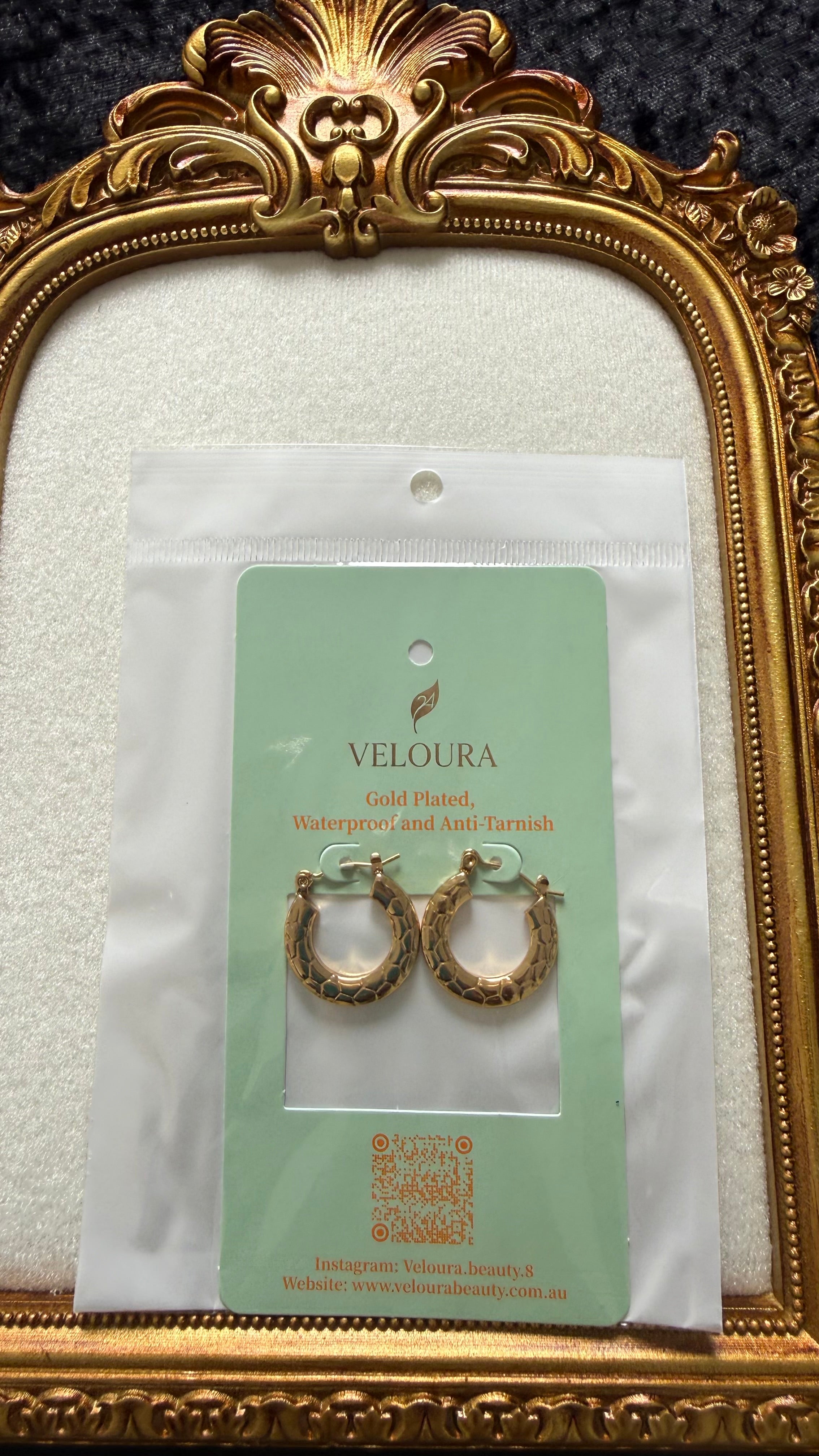 Croc-Embossed Chunky Hoop Earrings