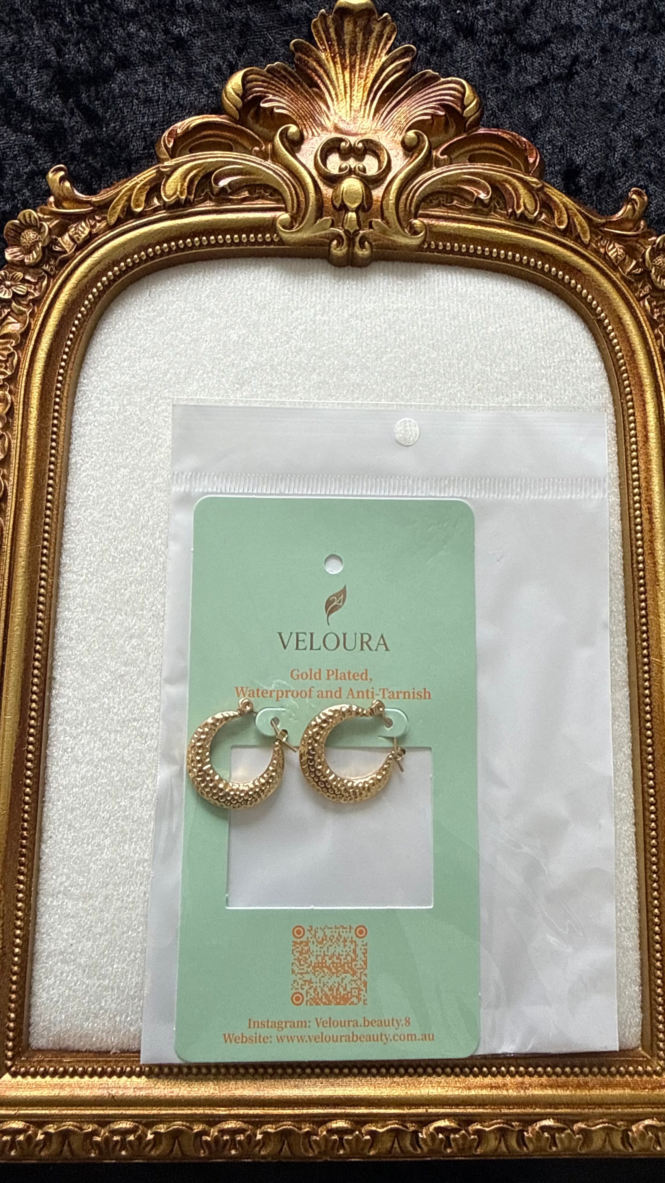 Beaded Granulated Chunky Hoop Earrings