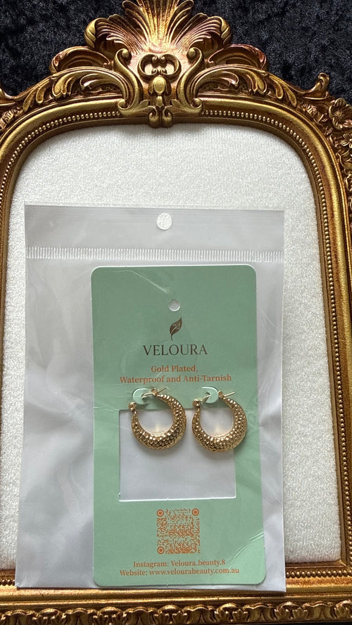 Beaded Granulated Chunky Hoop Earrings
