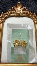 Faceted Five-Petal Flower Stud Earrings