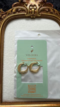 Engraved Feather Leaf Hoop Earrings