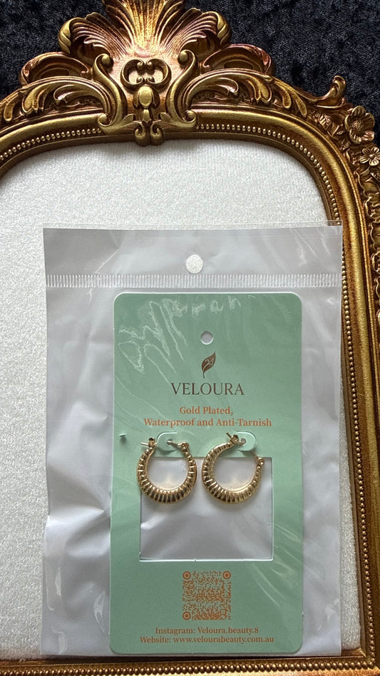 Ribbed Twist Texture Hoop Earrings