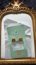 Engraved Medallion Coin Stud Earrings
