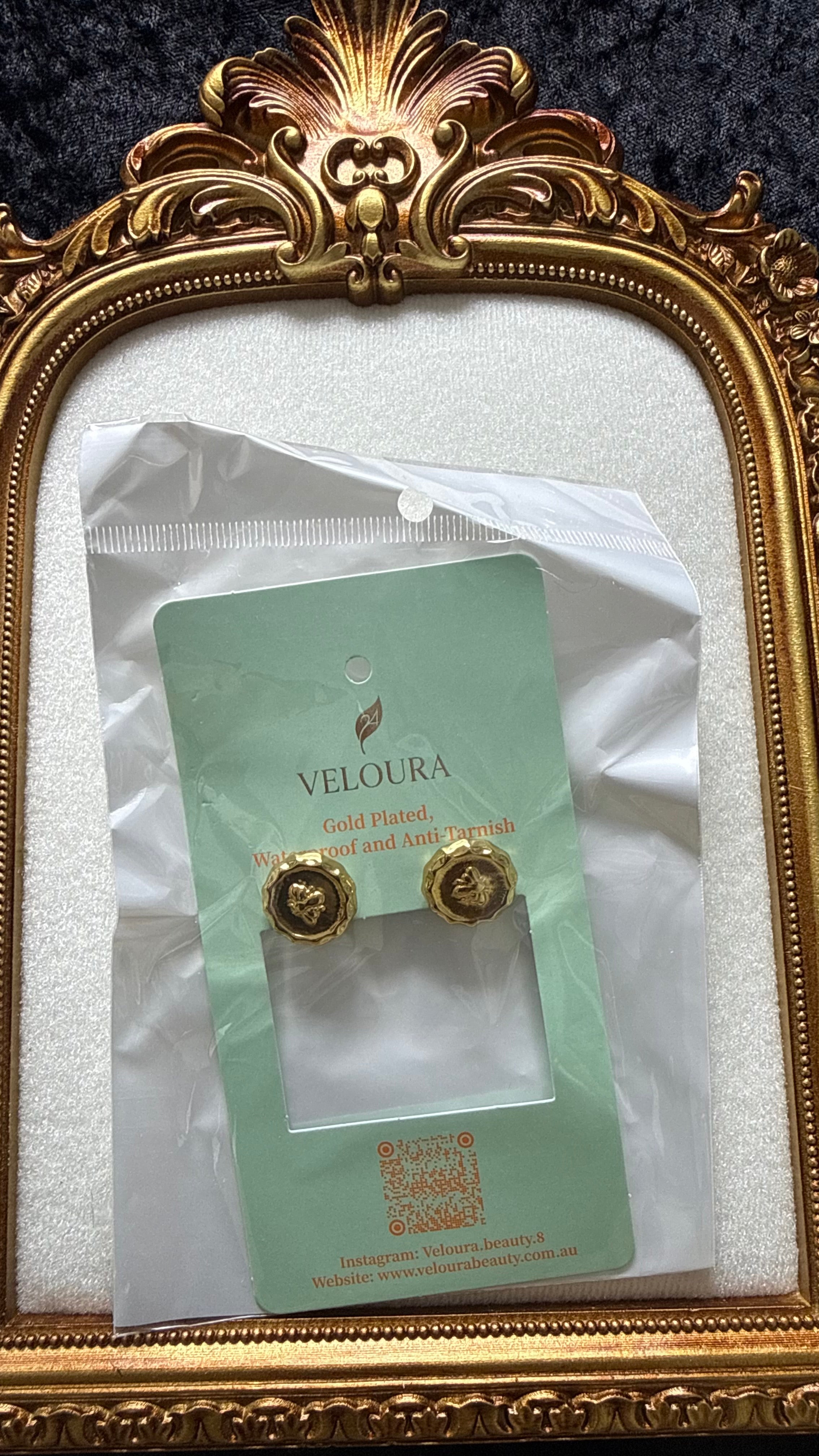 Engraved Medallion Coin Stud Earrings