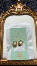 Cutout Petal Puffed Hoop Earrings