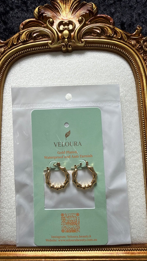 Bamboo Texture Round Hoop Earrings