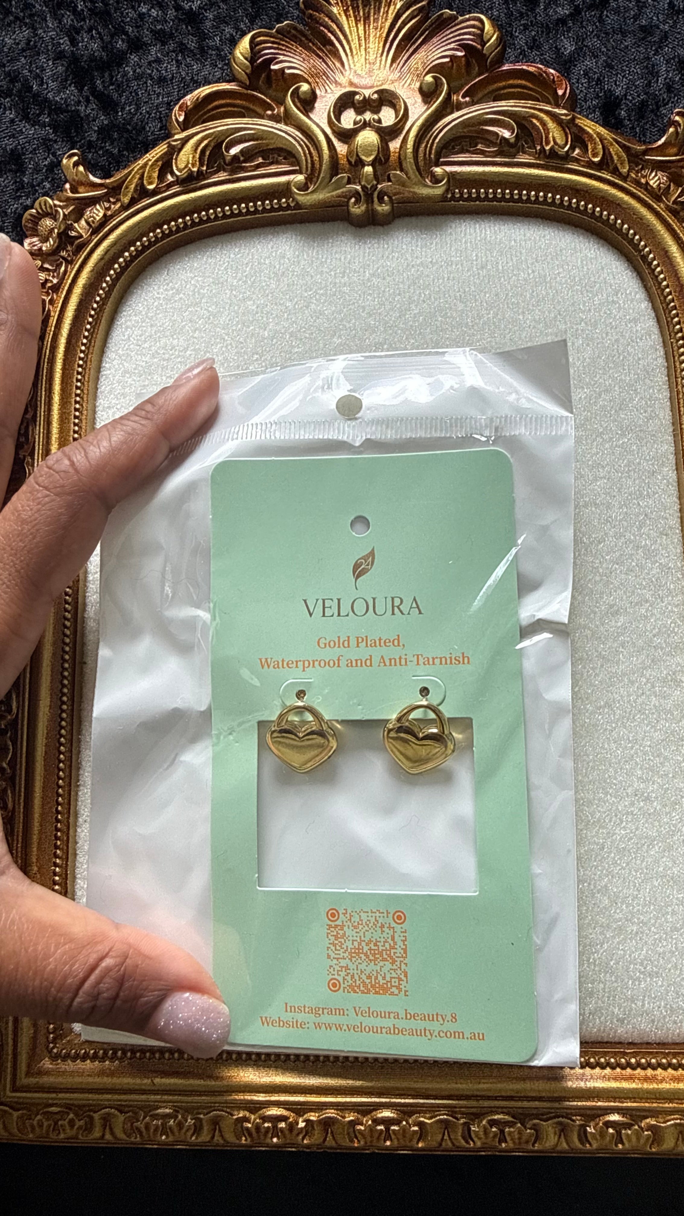 Heart Padlock Stud Earrings