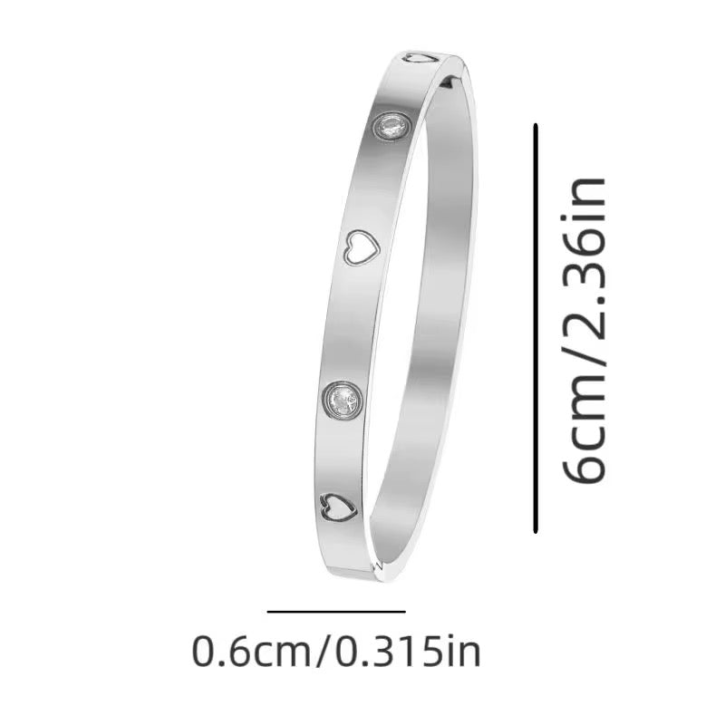 Luna Heart Crystal Bangle