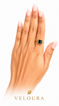 Onyx Square Statement Ring