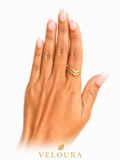 Double V Wishbone Stacker Ring