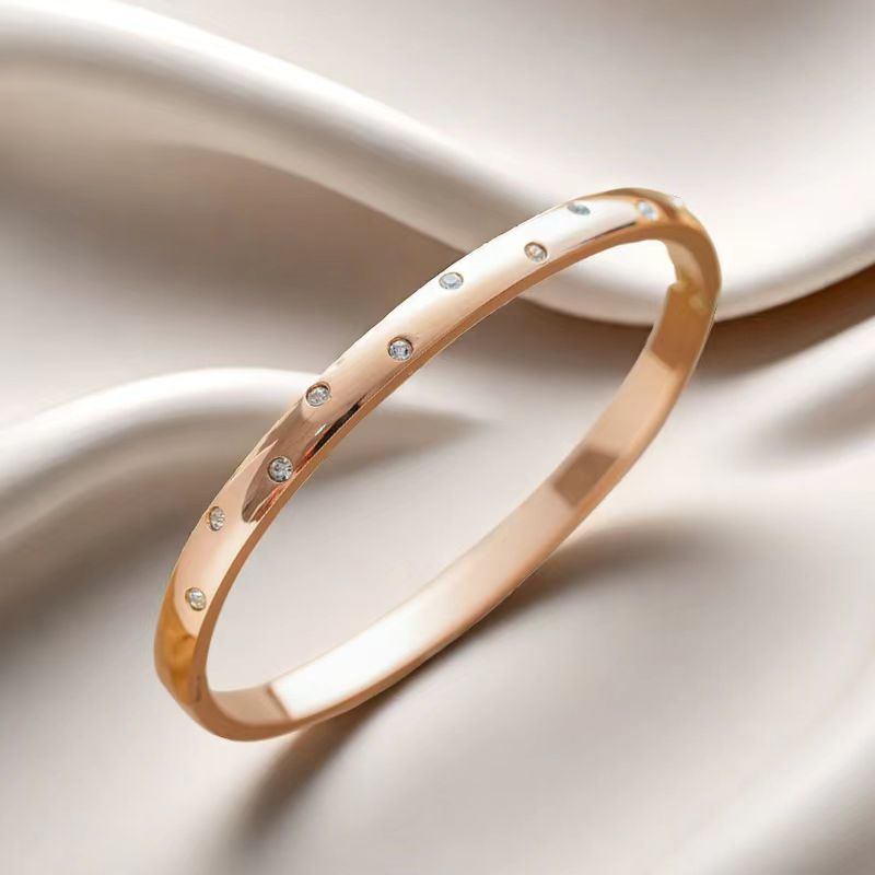 Rose Gold Crystal Bangle Bracelet – Tarnish Free & Waterproof