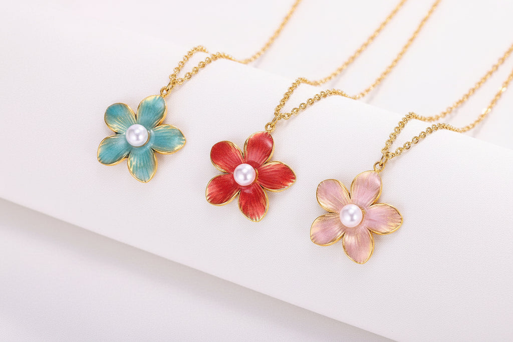 Gold Botanical Flower Necklace