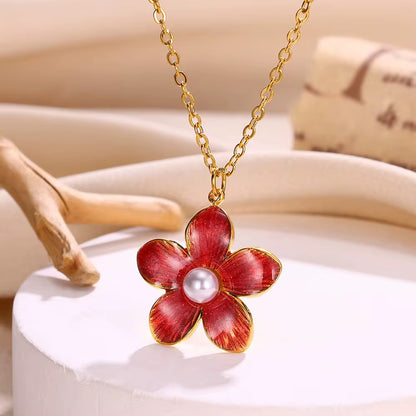 Gold Botanical Flower Necklace