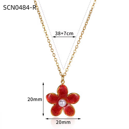 Gold Botanical Flower Necklace