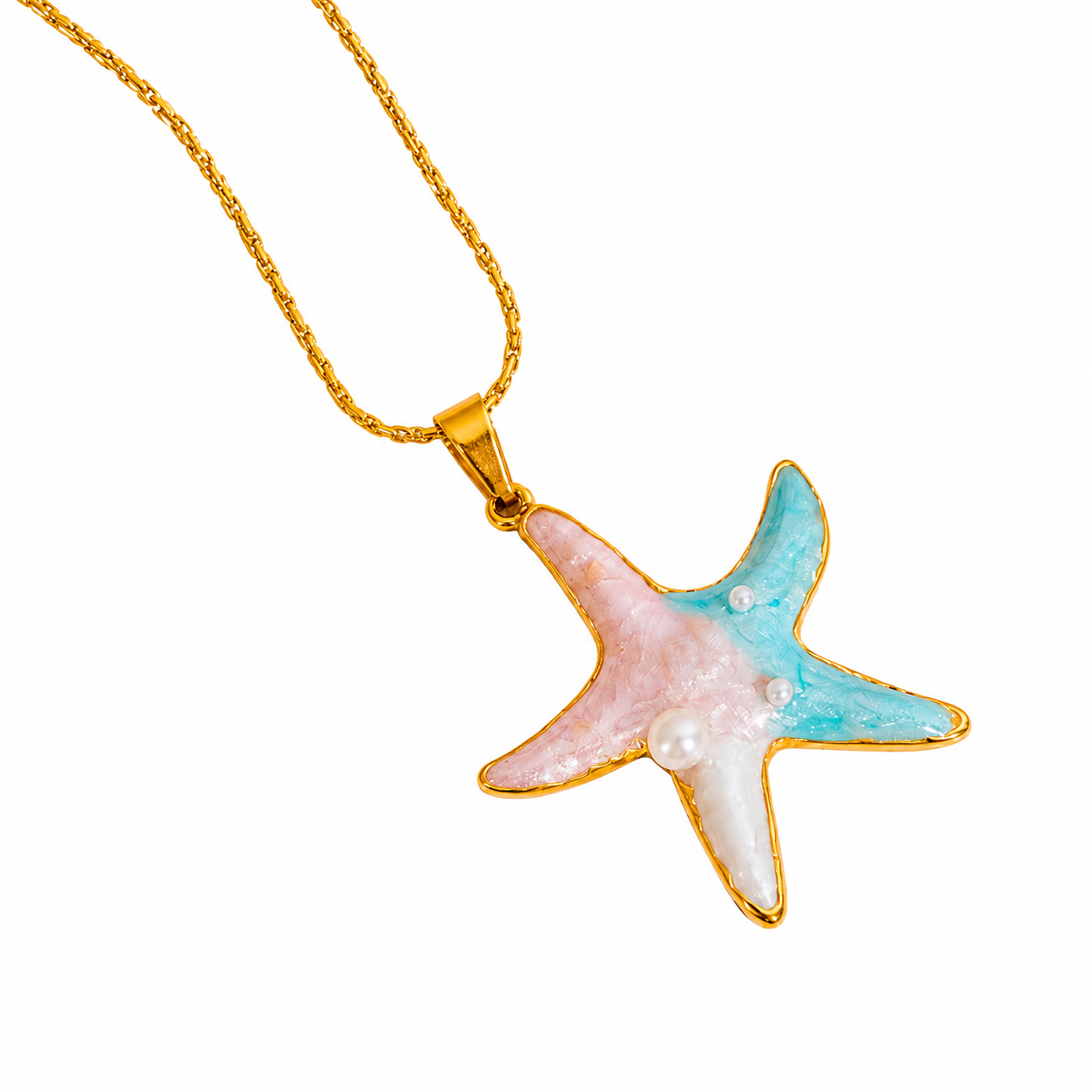 Pastel Starfish Necklace