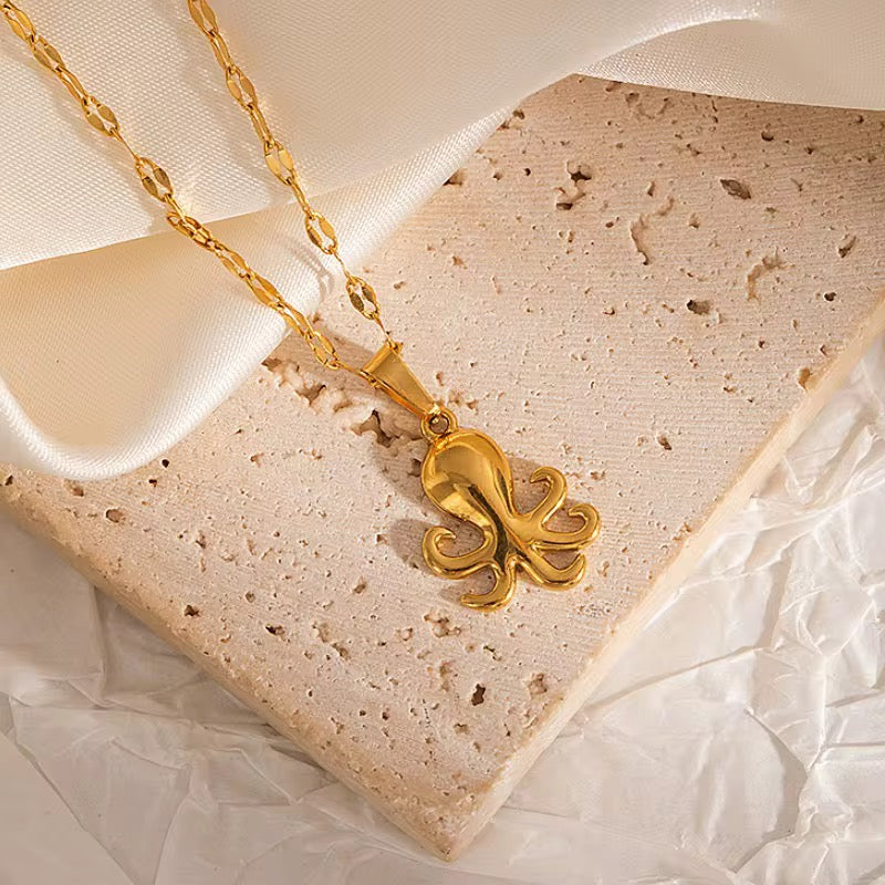 Gold Ocean Creatures Necklace Collection