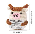 Positive Cow Crochet Keychain with affirmation card