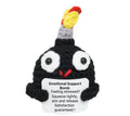 Emotional Support Bomb Crochet Keychain with affirmation card