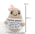 Positive Potato Crochet Keychain (Eyelashes) with affirmation card