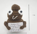 Positive Poo Crochet Keychain with affirmation card