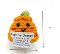 Positive Orange Crochet Keychain with affirmation card