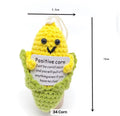 Positive Corn Crochet Keychain with affirmation card