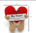 My Heart Crochet Keychain with affirmation card