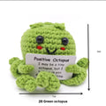 Positive Green Octopus Crochet Keychain
