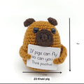 Positive Pig Crochet Keychain with affirmation card