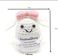 Positive Bunny Crochet Keychain with affirmation card