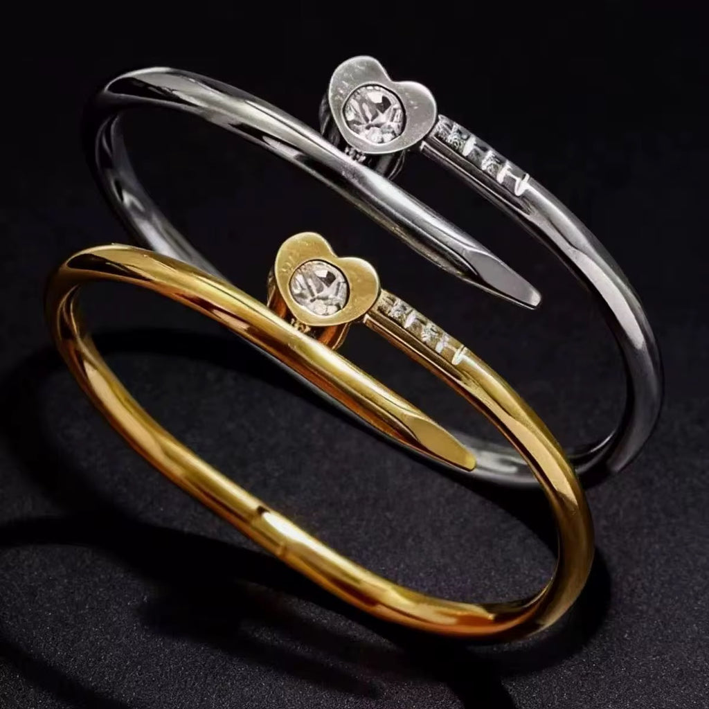 Heart Nail Cuff Bangle