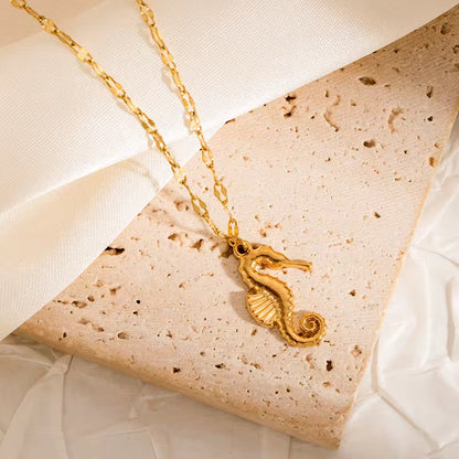 Gold Ocean Creatures Necklace Collection