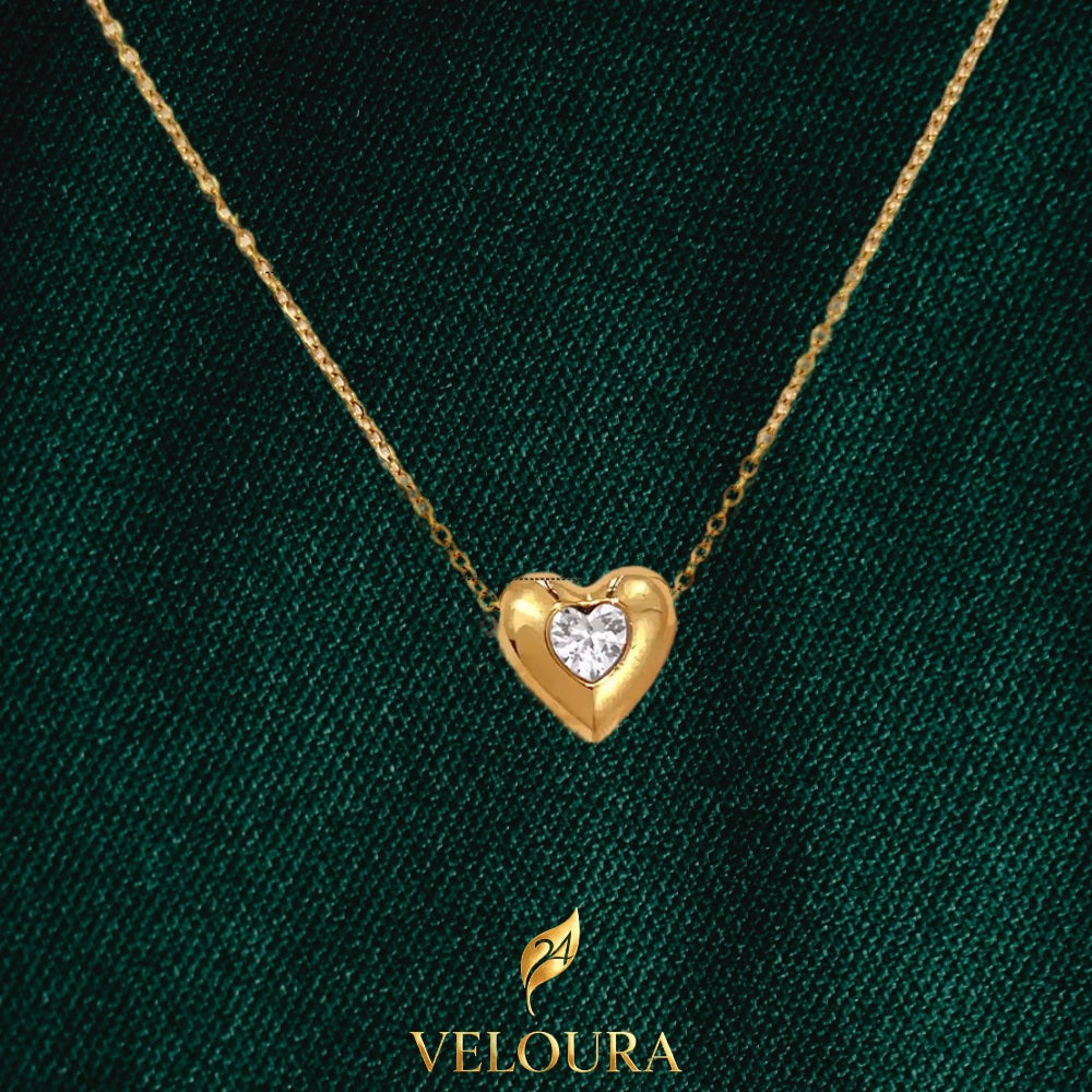 Sweetheart Solitaire Pendant Necklace