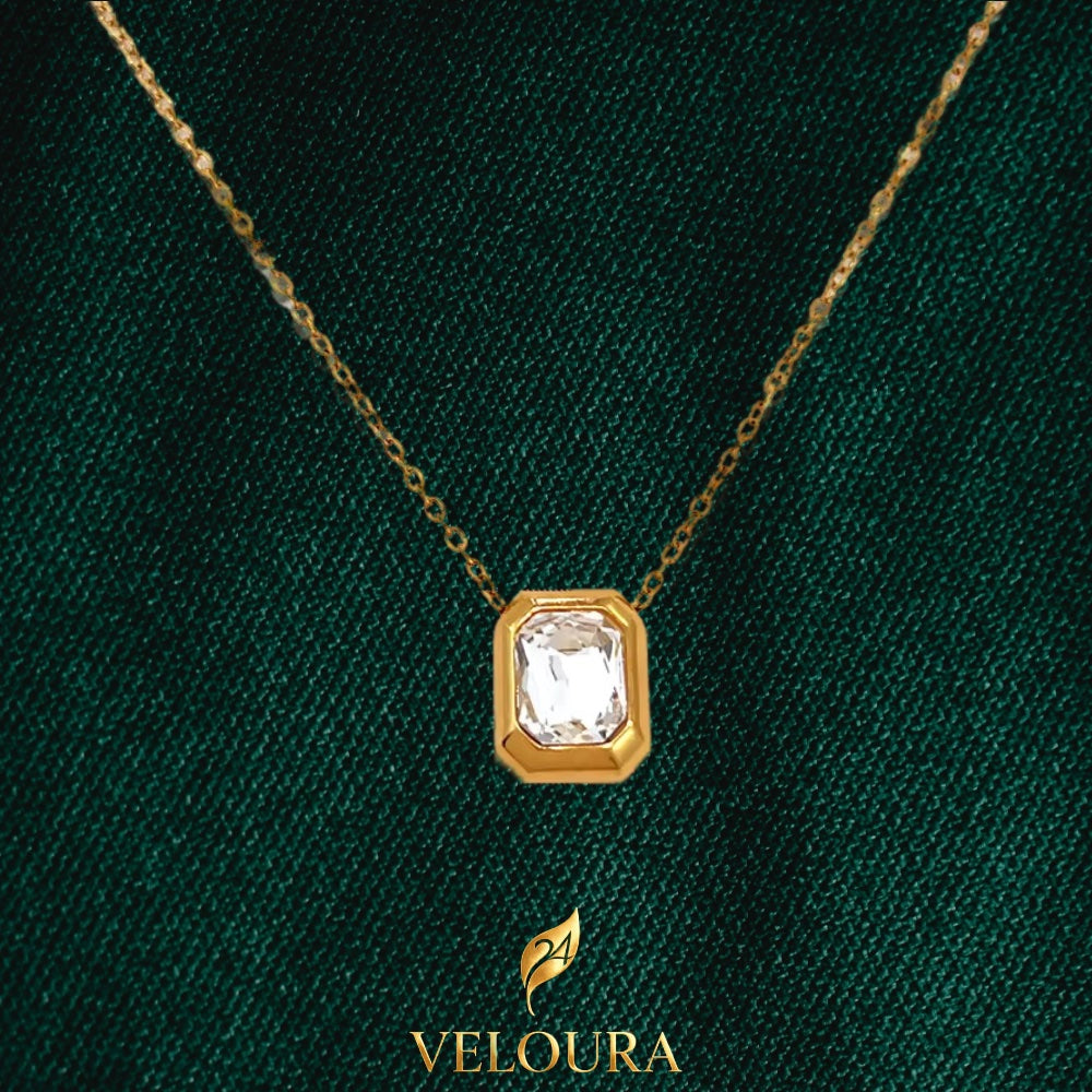 Estelle Emerald-Cut Solitaire Pendant Necklace