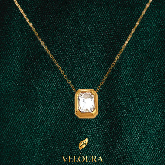 Estelle Emerald-Cut Solitaire Pendant Necklace