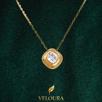 Celeste Cushion Solitaire Pendant Necklace