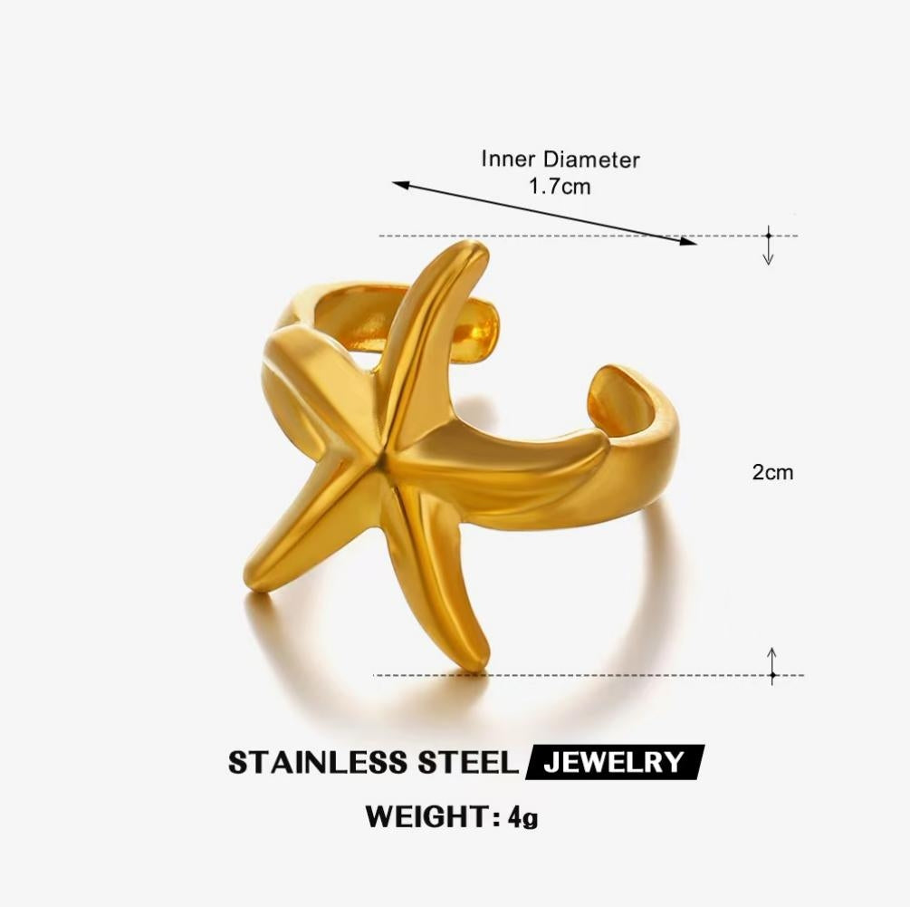 Starfish Wrap Ring — Gold