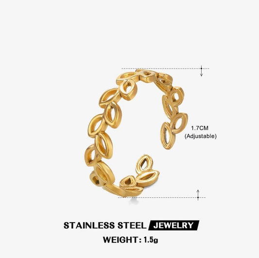 Olive Leaf Vine Ring — Gold